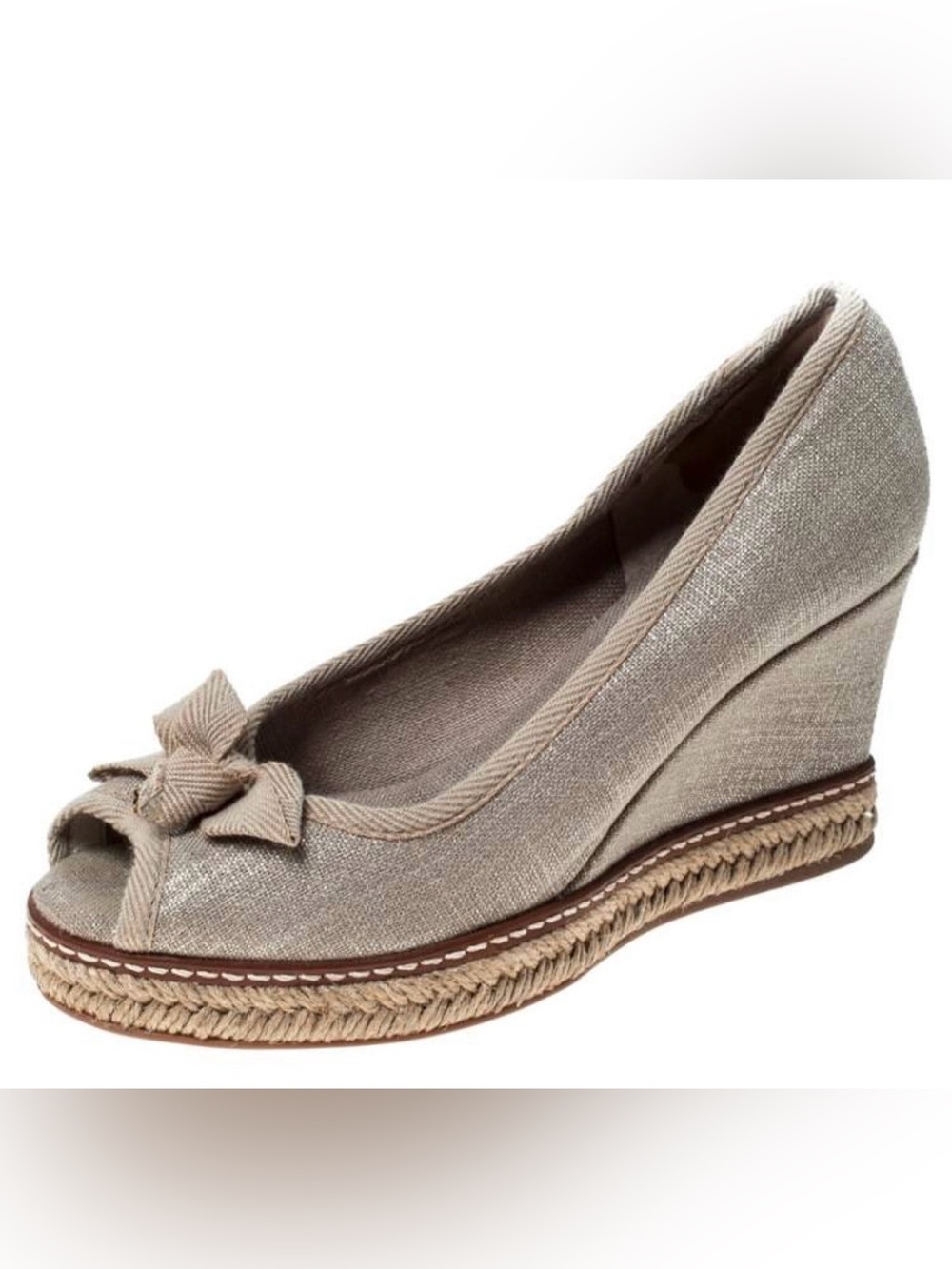 Tory Burch Jackie Peep Toe Wedge Espadrille Sz 10 NWOT
